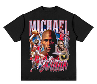 Michael Jordan American Hip Hop Basketball Big Head Print Vintage Unisex Summer T-Shirt Men Women Plus Size Casual Fashion