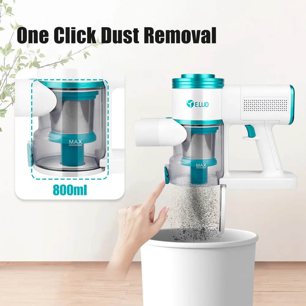 E.LUO Cordless Vertical Vacuum Cleaner Ultra Lightweight Stick Vacuum for Household Cleaning Carpet Hard Floor Car Pet Hair