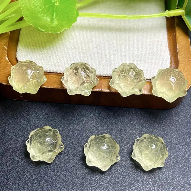 

5 шт., натуральный цитрин, бусина лотоса, резьба, исцеление, Рейки, модные украшения из драгоценных камней для друзей, праздничный подарок, 17 мм