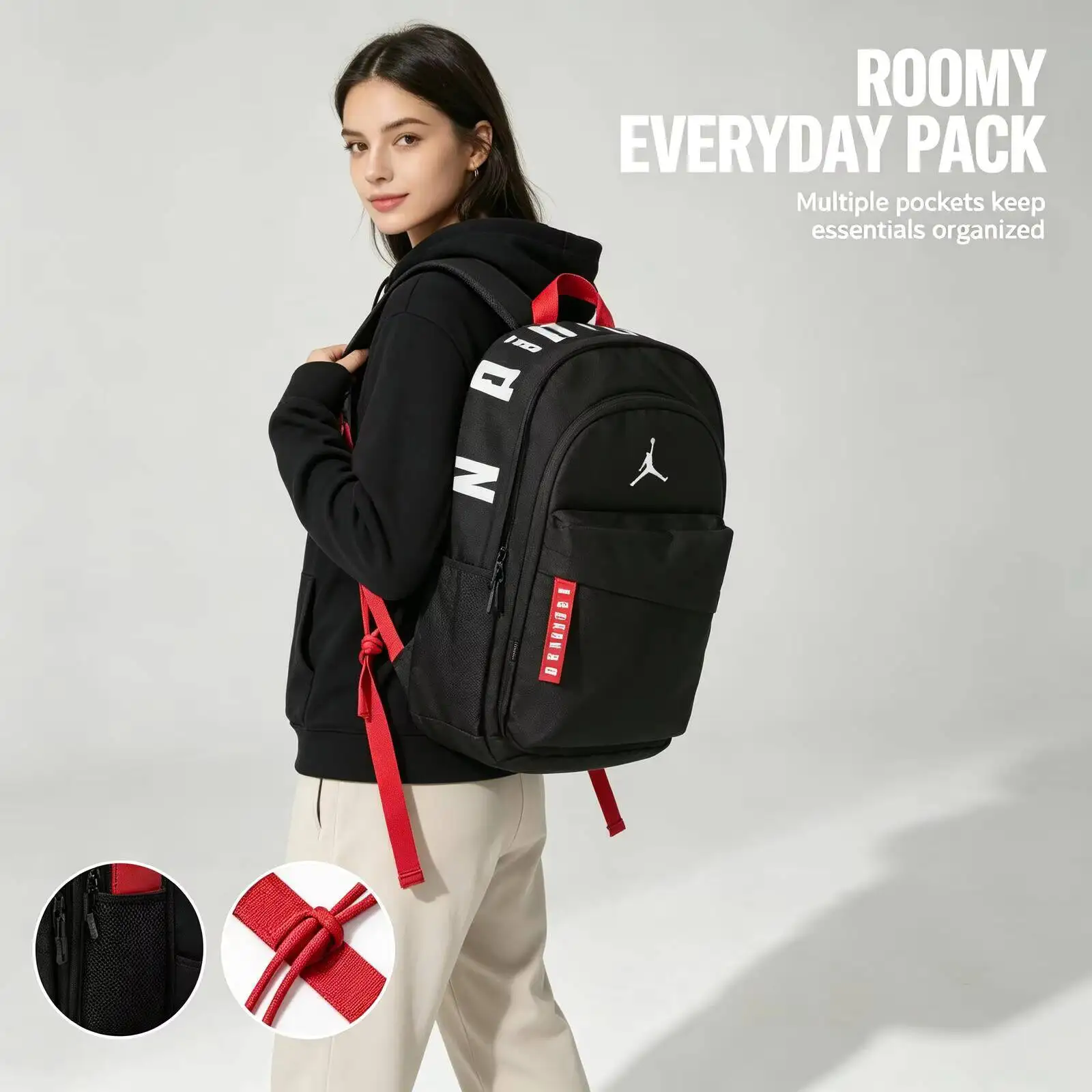 New Nike Backpack For Men And Women, Large Capacity Computer Bag, Student School Bag JD2433088PS-002