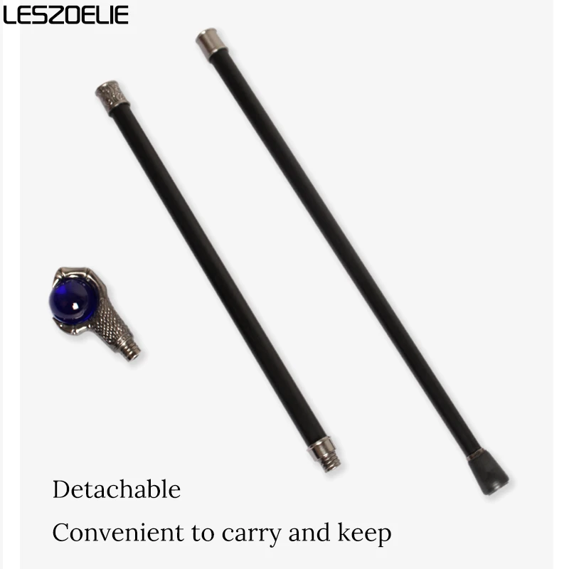 Tongkat Jalan Cakar Naga Perak untuk Pria dan Wanita Bola Kristal Biru Royal Elegan Vintage Fashion Mewah Tongkat Pesta