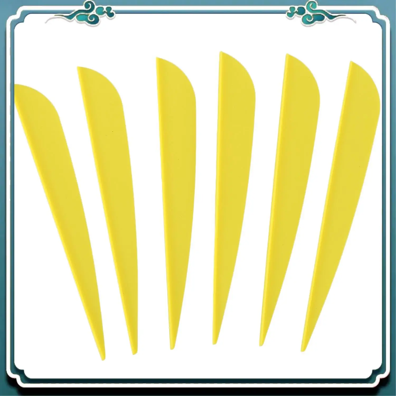 

Reliable 100 Pcs Arrows Vanes 4 Inch Plastic Feather Fletching For DIY Archery Arrows (Black & Yellow)