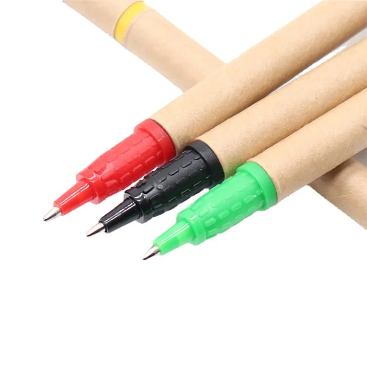 Hot selling kraft paper ballpoint pen biodegradable environmentally friendly paper pen notebook matching gift