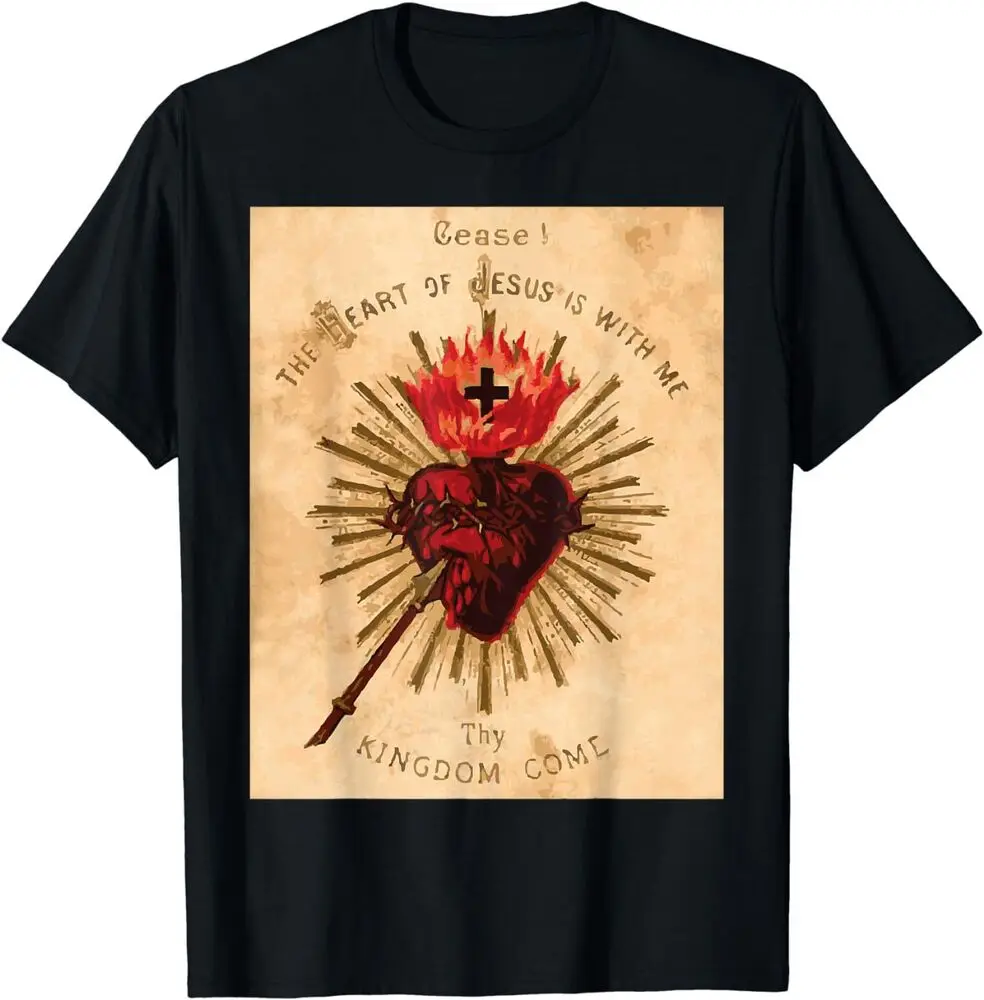 Vintage Sacred Heart Of Catholic Art Traditional T-Shirt Unisex T-shirts Cotton Luxury Brand Vintage Oversized