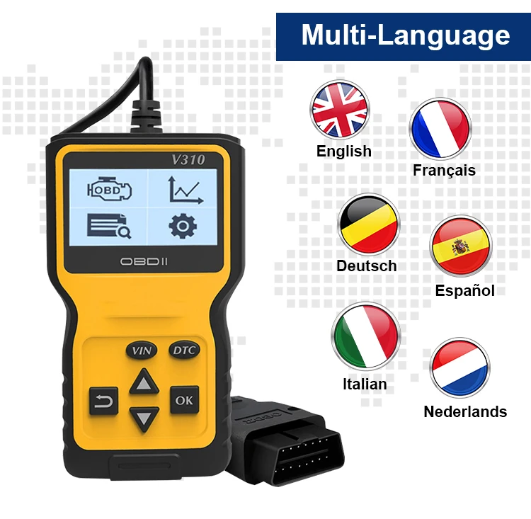 V310B Handheld Full-featured Vehicle Tool Checks Fault Code ELM 327 Screen Display Car Scanner Limited Time Discount