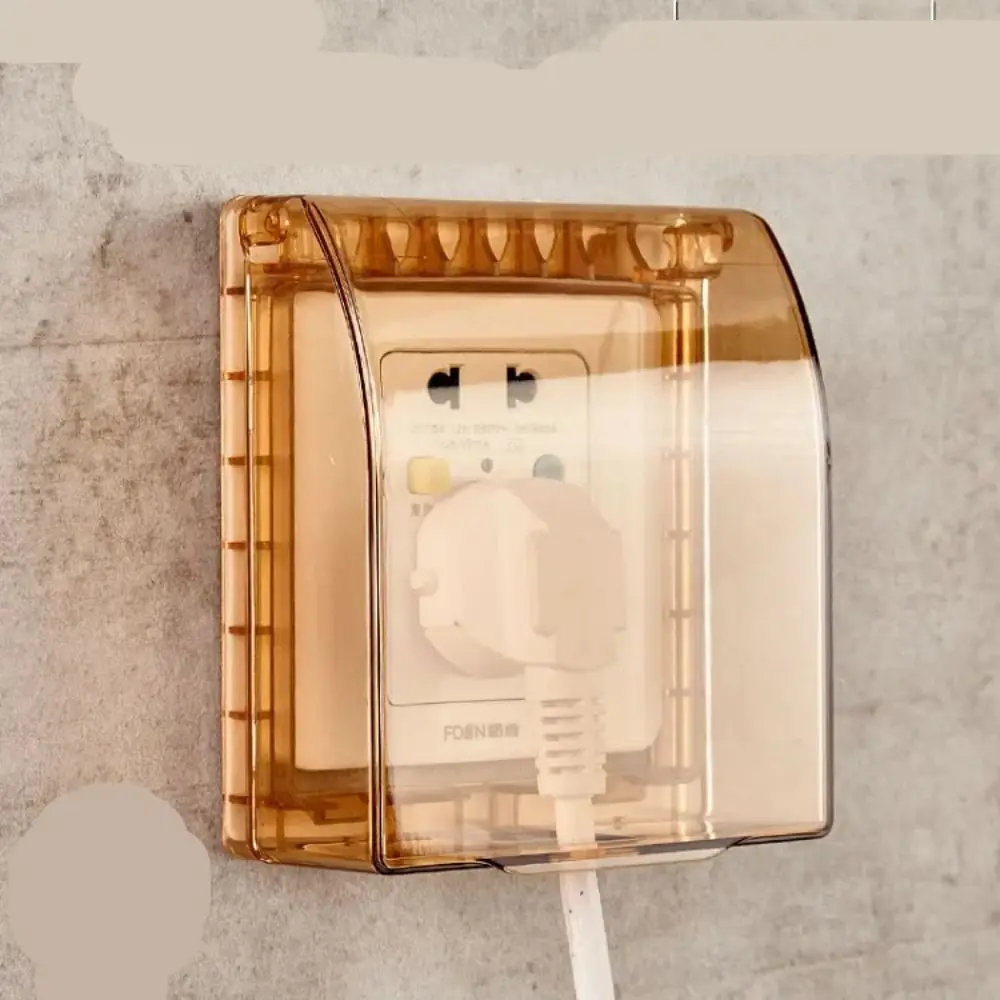 Self-Adhesive 86 Type Wall Socket Waterproof Box Prevent Electric Shock Plastic Switch Button Protection Cover Thickening Safe