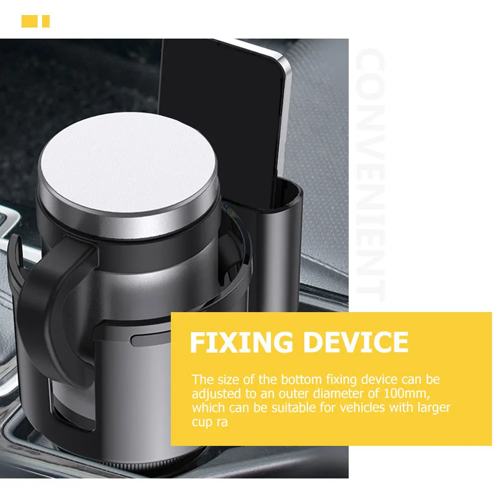 

Car Cup Holder Expander Adapter with Phone Holder for Large Bottles 108Mm Diameter Adjustable Base 100Mm Universal Fit Cup Drink