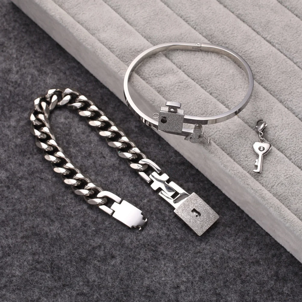 

Concentric Lock Titanium Steel Couple Bracelet Miss Bracelets Fashion Stainless Couples