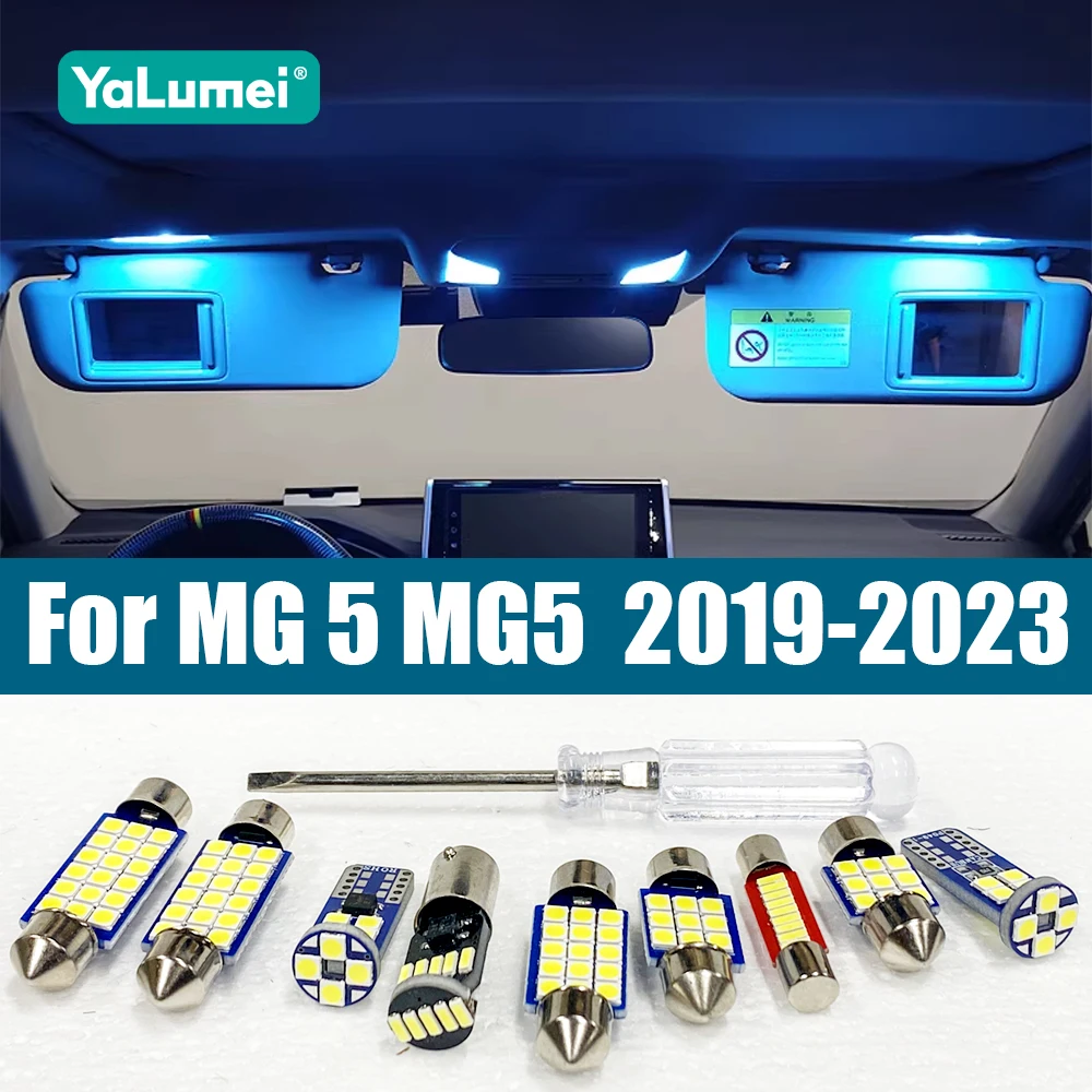 

Для MG 5 MG5 2019-2023: Комплект из 10 светодиодных ламп для салона, зеркала и подсветки номерного знака