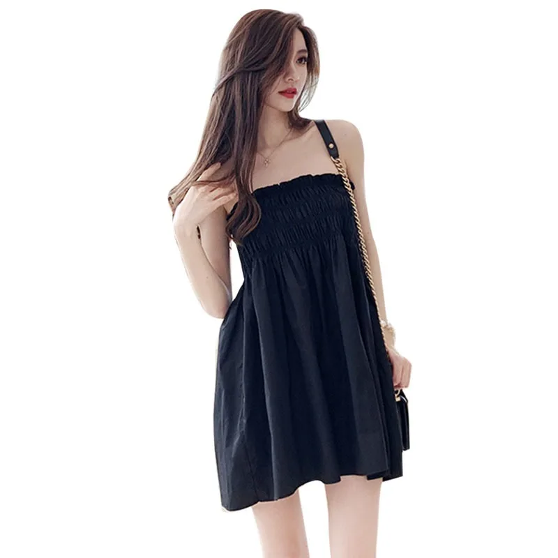 Women Summer Fashion Casual Loose Off Shoulder Strapless Ruched Solid Color Bandeau Wrap Dress