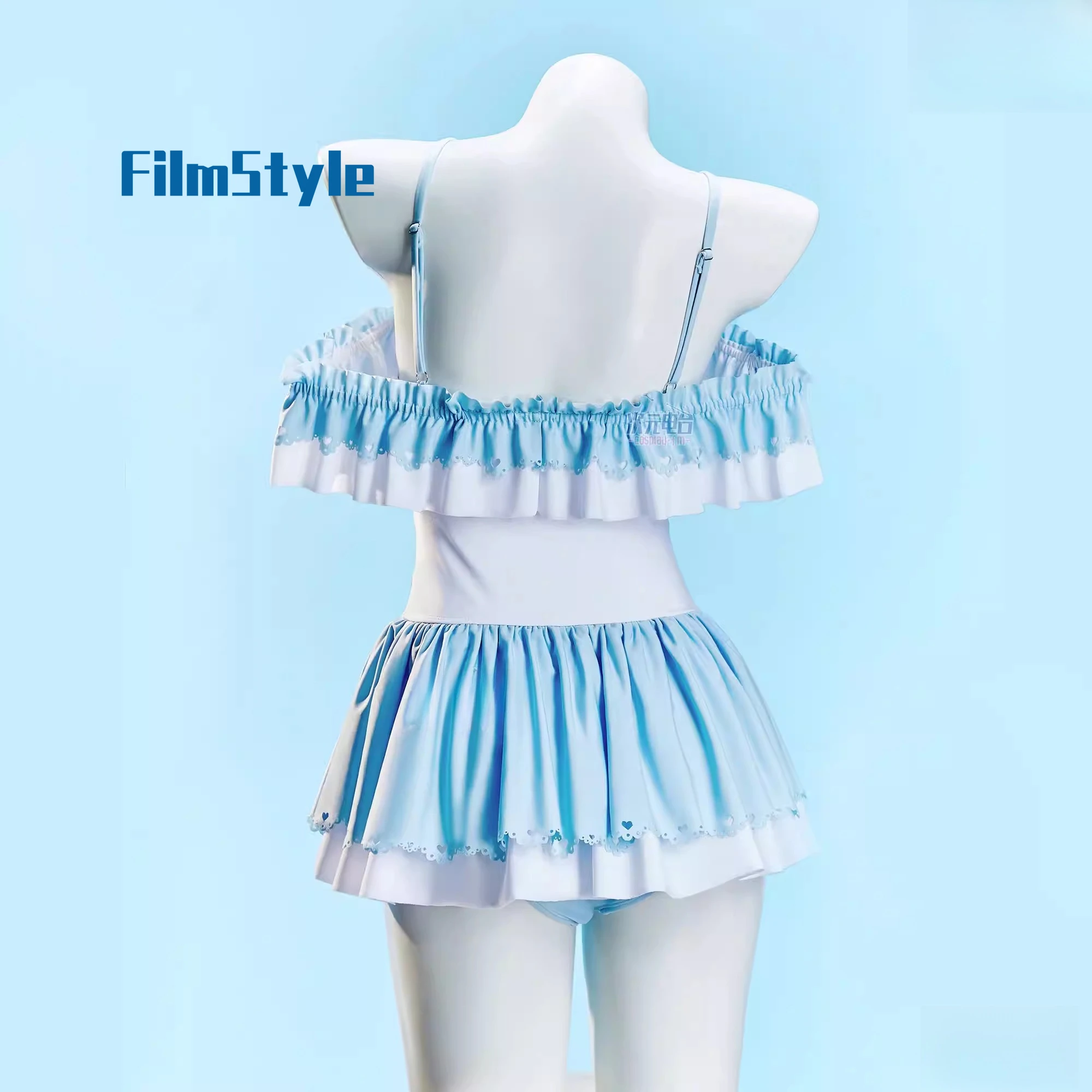 

Cinnamoroll cosplay costume Cute Girl Modest One-Piece Swimsuit with Removable Padding for Hot Spring Swimming