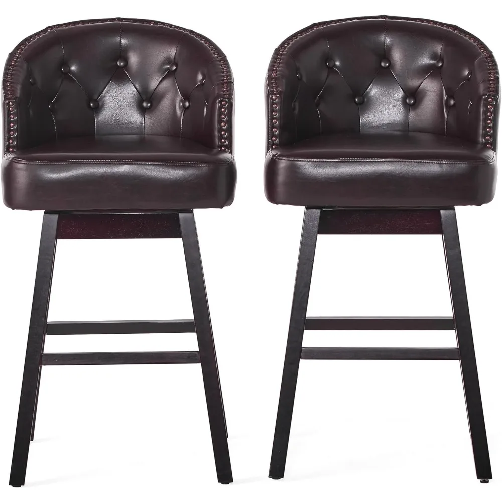 Christopher Knight Home Ogden KD Swivel Barstool (2 piece set) - Brown