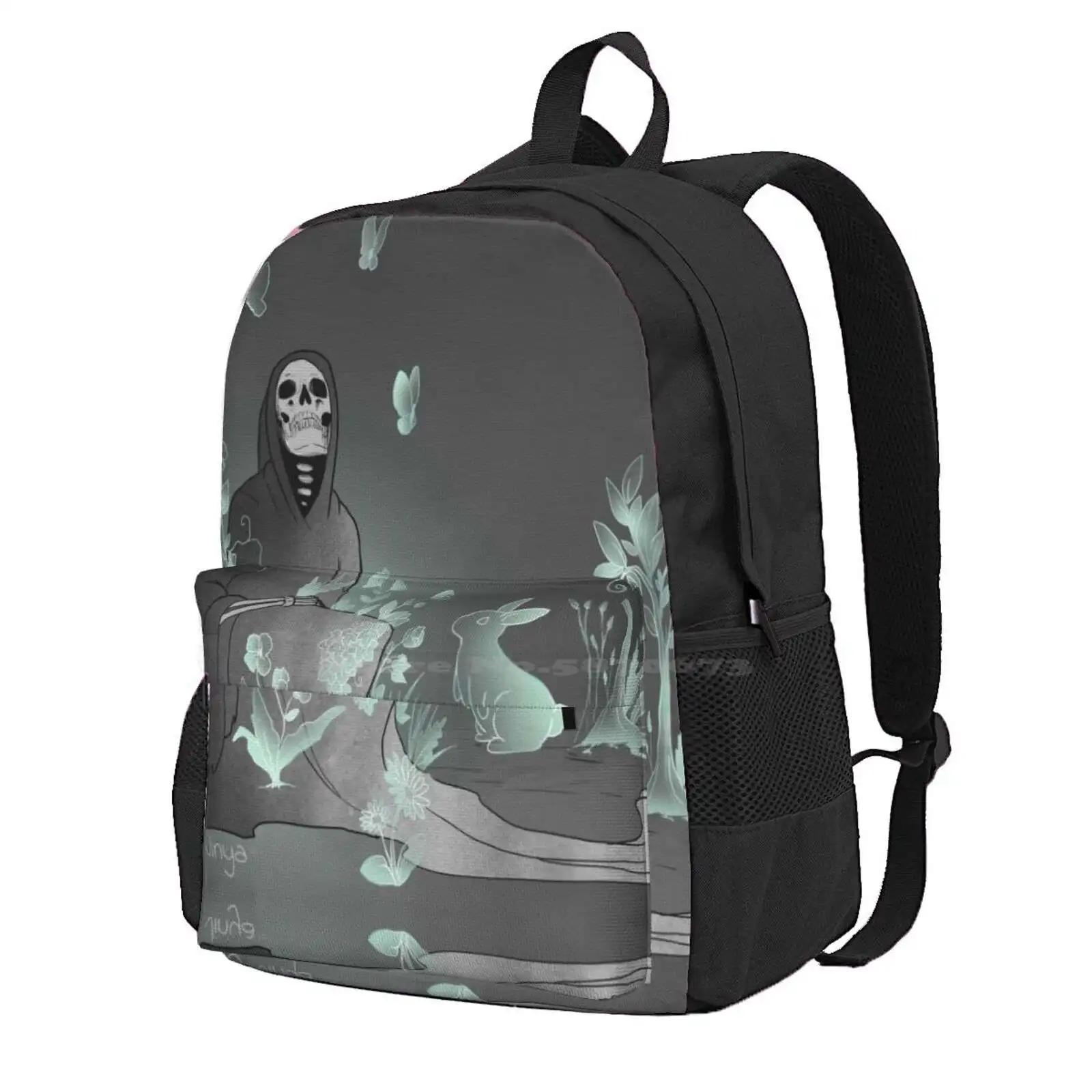 

Never Lost Hot Sale Schoolbag Backpack Fashion Bags Death Grim Reaper Loving Reaper Jenny Jinya Ghosts Souls Bunnie Animals