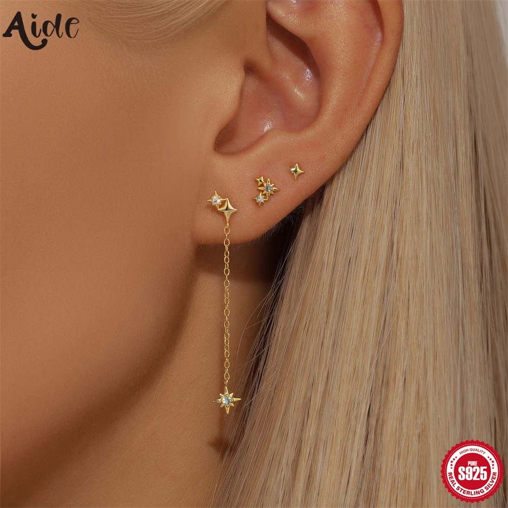 aide-925-brincos-em-prata-esterlina-para-mulheres-brincos-em-zircao-doce-conjunto-star-chain-ear-studs-individualidade-joias-moda