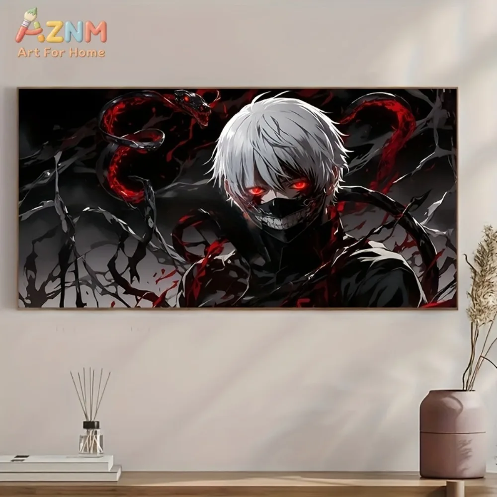 AZNM Tokyo Ghoul Kaneki Ken Red Eyed Ghoul Canvas Wall Art Unframed Painting