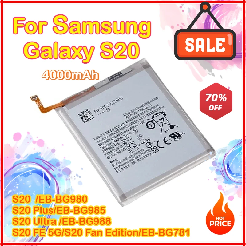 

4000mAh New EB-BG980ABY Replacement Battery For Samsung Galaxy S20 S 20 Mobile phone Batteries+Tools