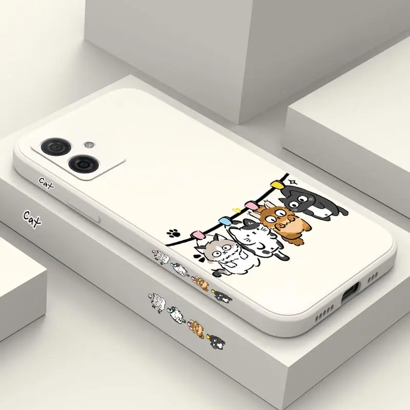 G54 Naughty Cat Silicone Phone Case For Motorola Moto G54 G53 G72 G84 G34 G22 G24 G14 G52 G50 G42 G100 G9 G9Plus G8Play G8 Cover