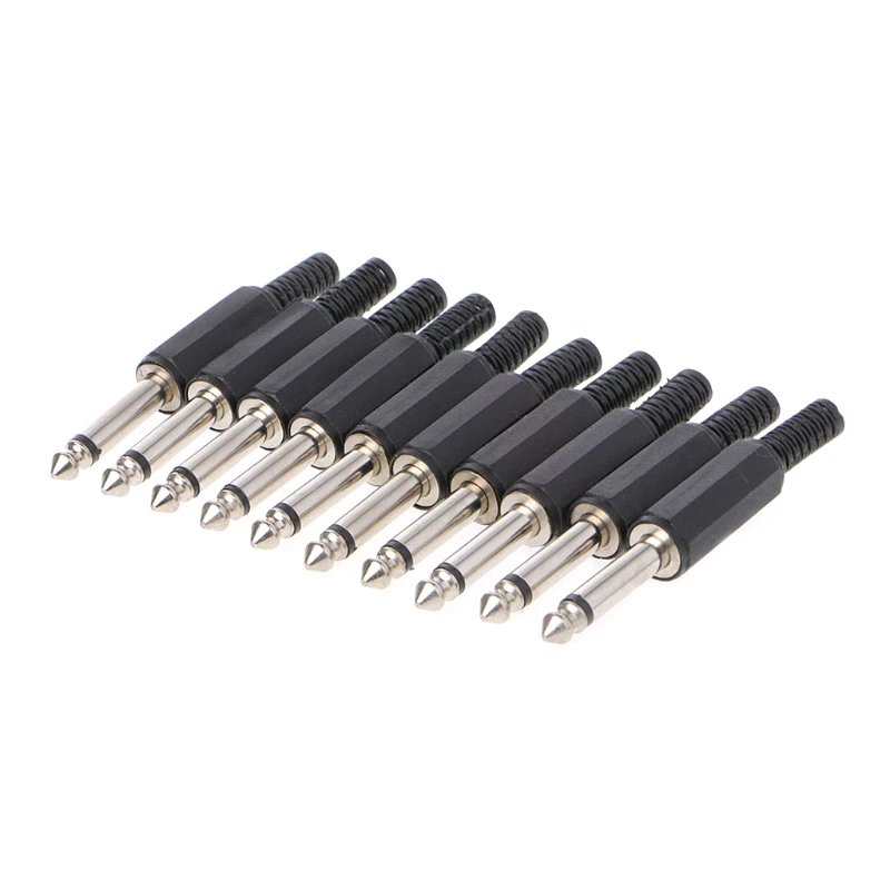 10 Pcs 6.35mm Male 1/4\