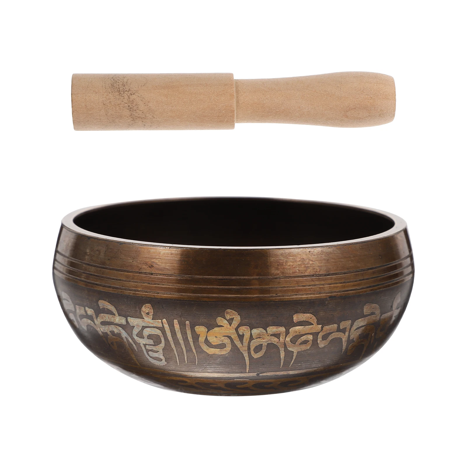 

Tibetan Singing Bowl Copper Wood Healing Meditation Spiritual Gifts Yoga Buddhism Supply Musical Instrument