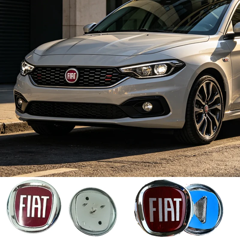 

ABS Car Hood Front Bonnet Grill Rear Trunk Emblem Logo Badge Sticker For FIAT Abarth 500 Pulse Panda Tipo Strada 600 500L Mobi