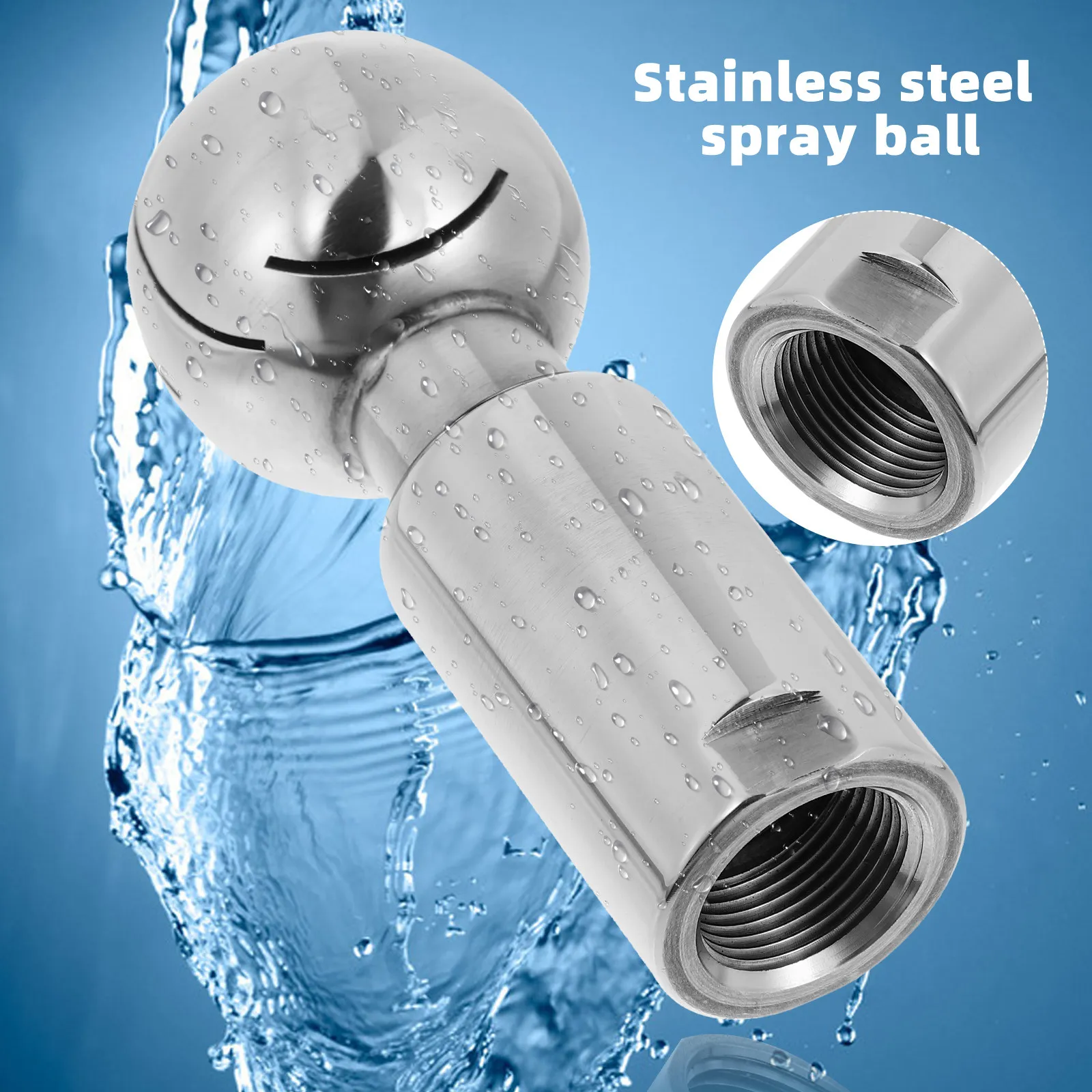 1Pcs 360 Degree Rotating Spray Ball Stainless Steel Cleaning Tool Dn20 Simple Design Long Life Tank Wash Fitting Industrial Use