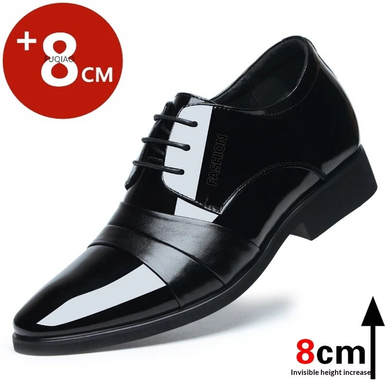 

Мужские классические туфли-оксфорды из натуральной кожи с увеличением роста на 6/8 см, для бизнеса, офиса, свадьбы, вечеринок и торжественных мероприятий