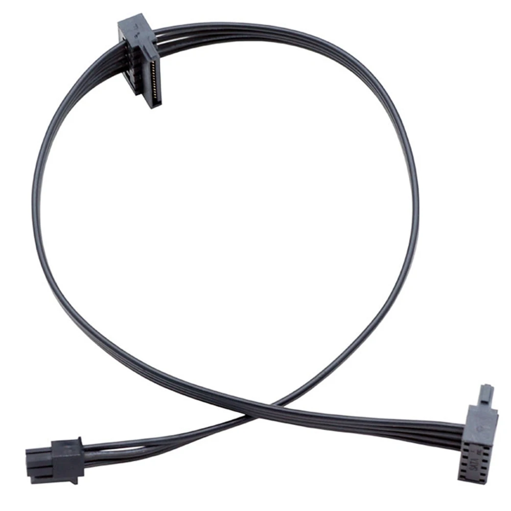 OUVU-2Pcs Мини 4-контактный двойной 15-контактный кабель питания SATA HDD Mini 4P к последовательному SSD Кабель питания с двумя жесткими дисками, 45 см/17,7 дюйма