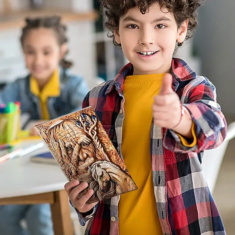 สมุดบันทึกหนังลายนูนสำหรับเขียนสมุดบันทึกการเดินทางทำมือหนัง PU แบบวินเทจสมุดเครื่องเขียนตกแต่ง200หน้า