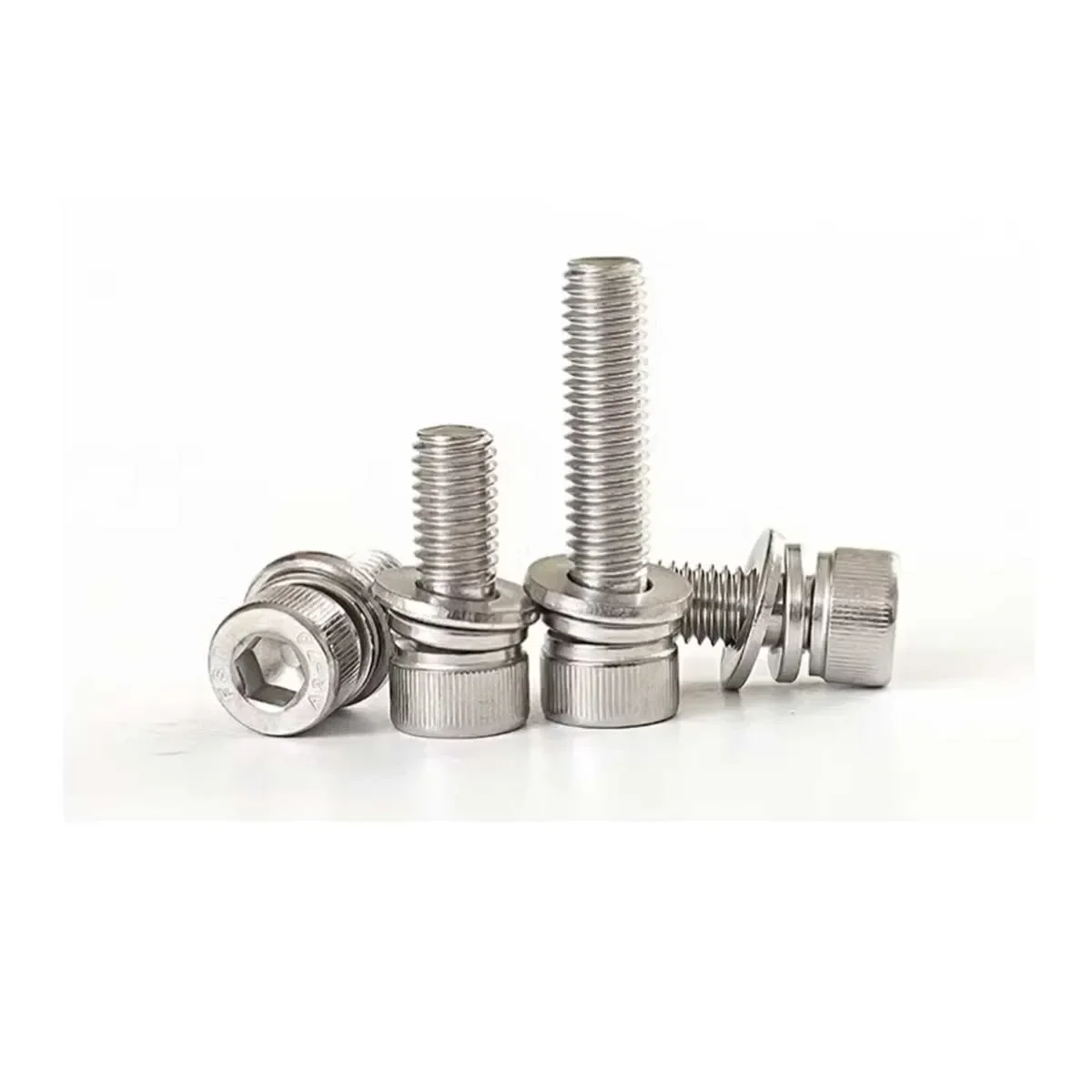 Плоская шайба с шестигранной цилиндрической головкой из нержавеющей стали 304, пружинная шайба, Комбинированный винт M8M10M12
