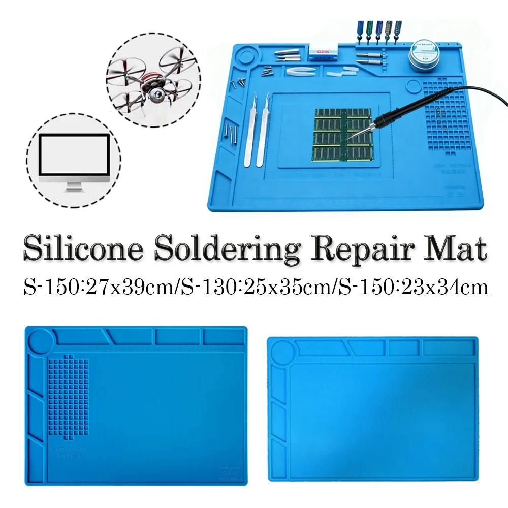 

1pcs Soldering Station Mat Silicone Work Mat Heat Resistant Anti-Static Magnetic Mat for Electronic Phone Laptop Watch Repair