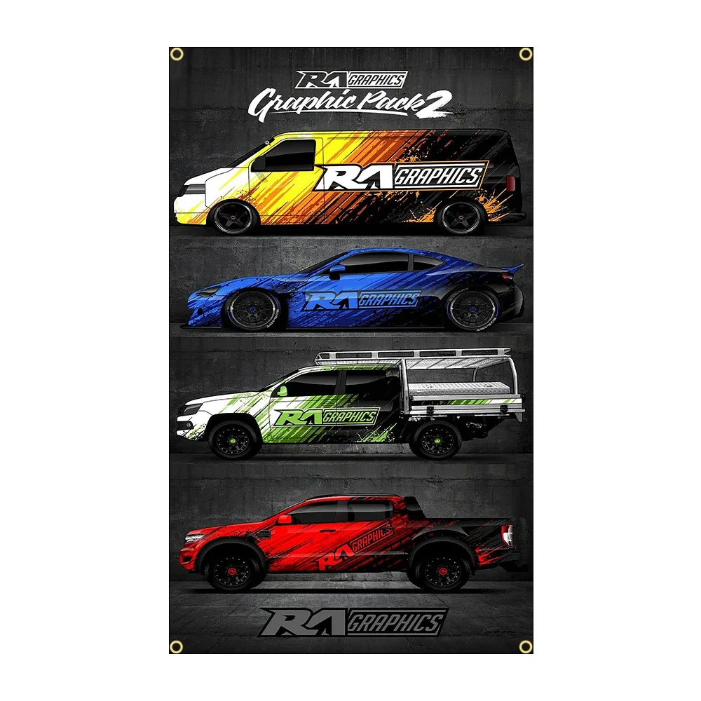 90x150cm 3 x5ft Super Car Racing Car Flag Banner per auto da corsa stampato in poliestere per l\'arredamento