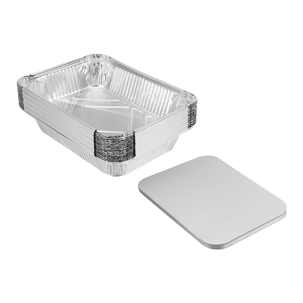 

30 Pcs Aluminum Foil Food Containers Disposable Tin Boxes for BBQ Party Picnic Baking Roasting Oven Safe Heat Resistant Sturdy