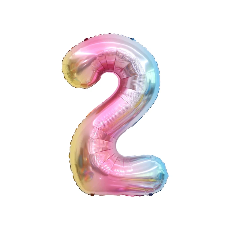 32inches Rainbow Number 1-9 Gradient Number Unicorn Theme Baby Shower Girl Birthday Party Decoration Balloons Supplies