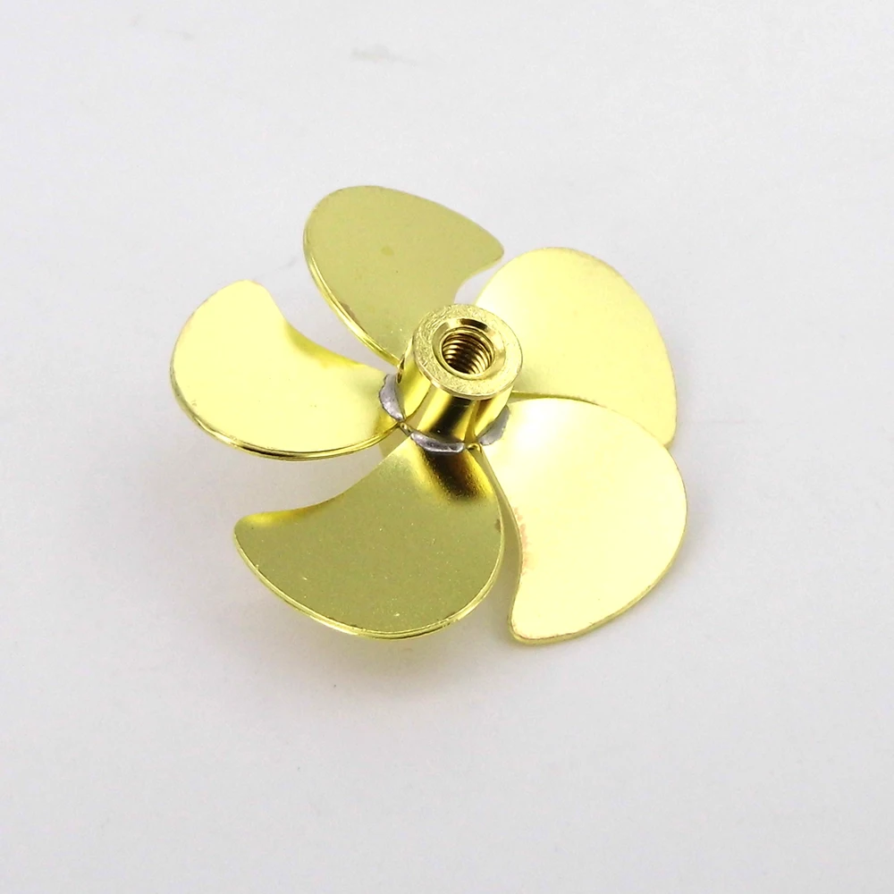 RC Boat Propeller 5-Blades Copper 30mm M3 Prop Impeller for RC Boat Scale Marine Aircraft Carrier Submarine