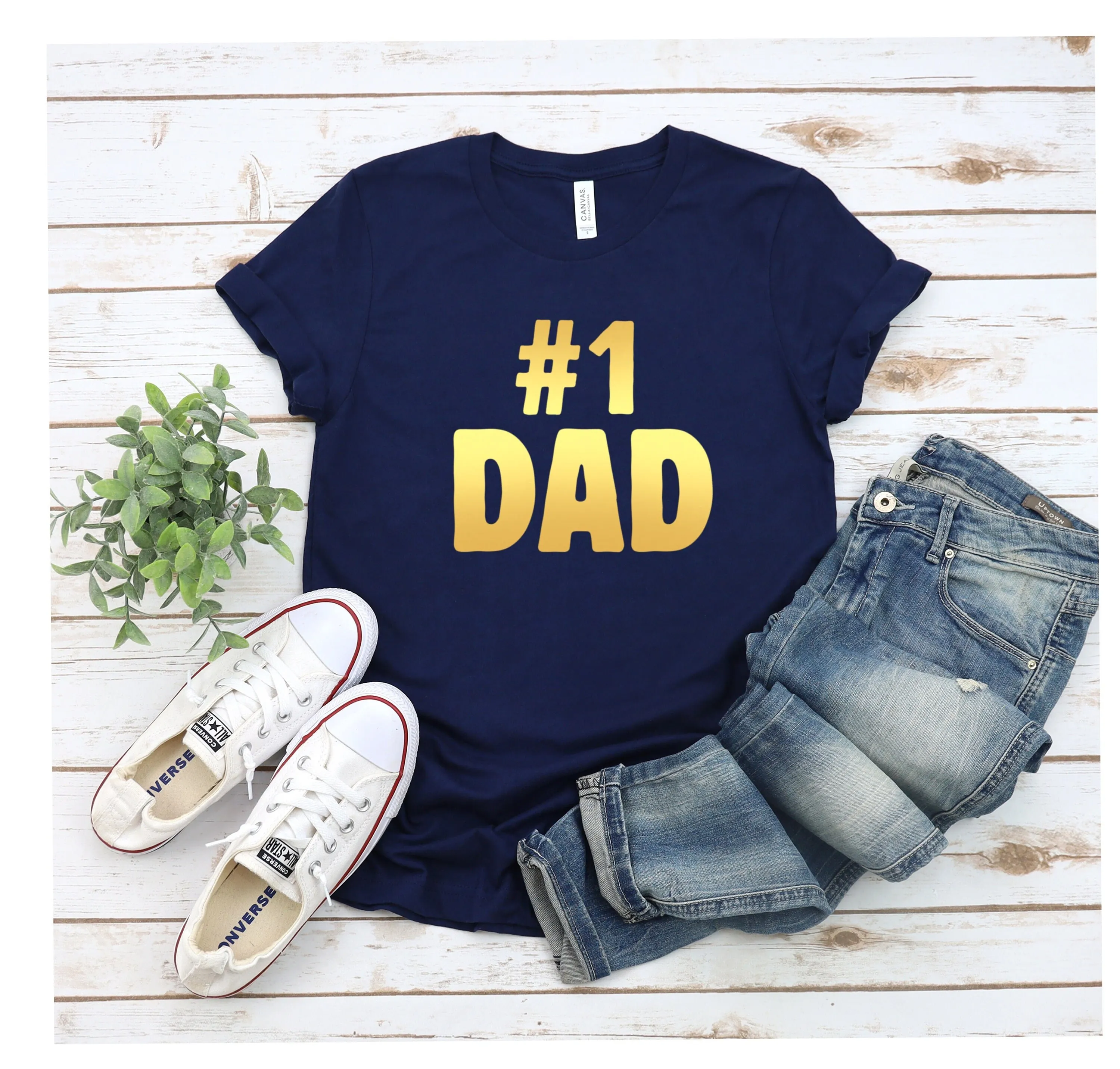 Camiseta número uno para papá Día del Padre Primer nuevo para No 1 Ideas de papá
