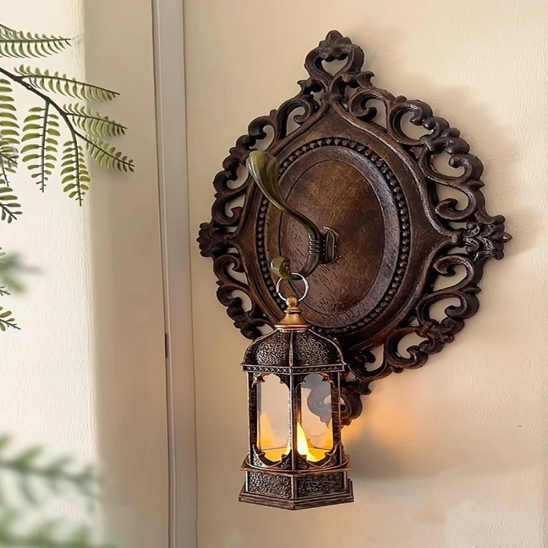 

Ретро атмосфера, европейское украшение для стен, мягкие украшения, подвесные фотографии, круглый французский кулон с резьбой по дереву, американский