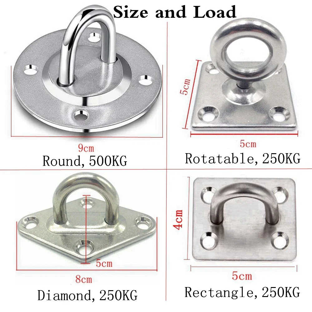 304 Stainless Steel Ceiling Hanging Kit Anchor Suspension Bracket Hook Hanger For Yoga Hammock Sex Swing Hanging Chair Sandbag