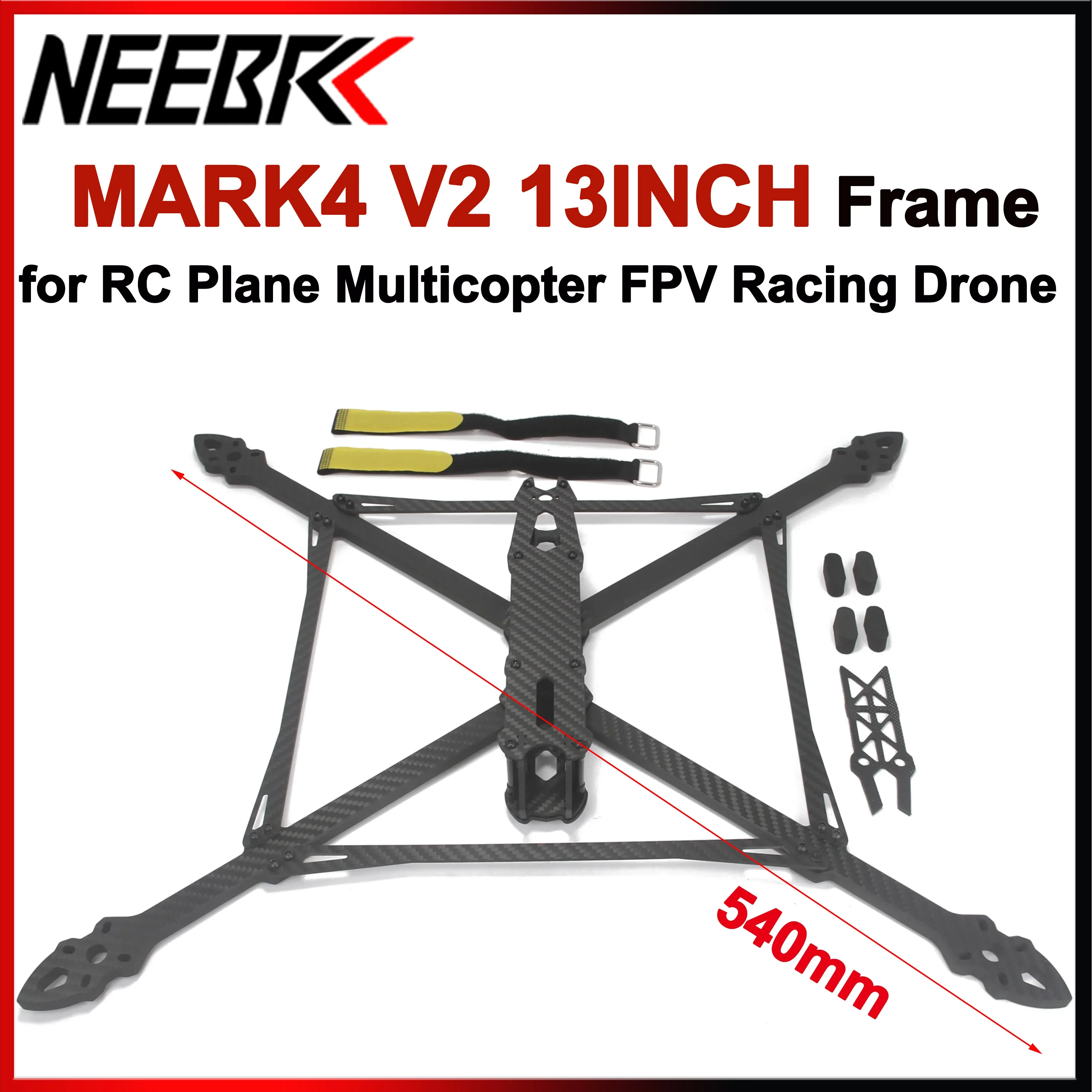 

MARK4 V2 13inch 540mm Carbon Fiber Frame Kit for RC Plane Multicopter Quadcopter FPV Long Range Drone Freestyle X-Class DIY Part