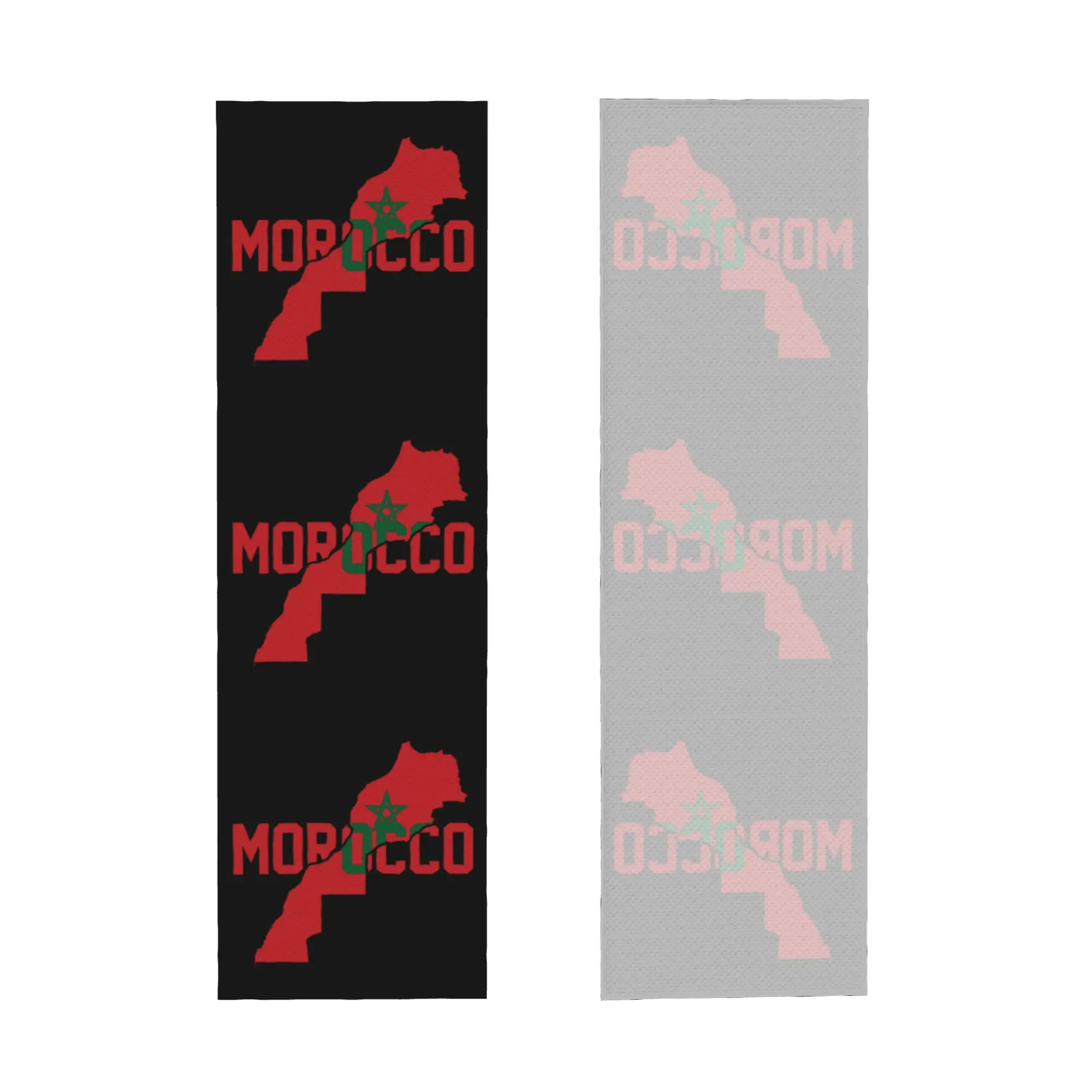 Morocco Flag Map Moroccan Towel Quick Dry  Super Soft  Fitness and Outdoor Activities Towels
