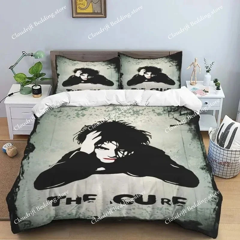 Rock Band T-The Cure Logo Sheets Quilt Covers Bedding Dormitory Sheets Three-piece Bedding Set Soft Warm Bedding Set