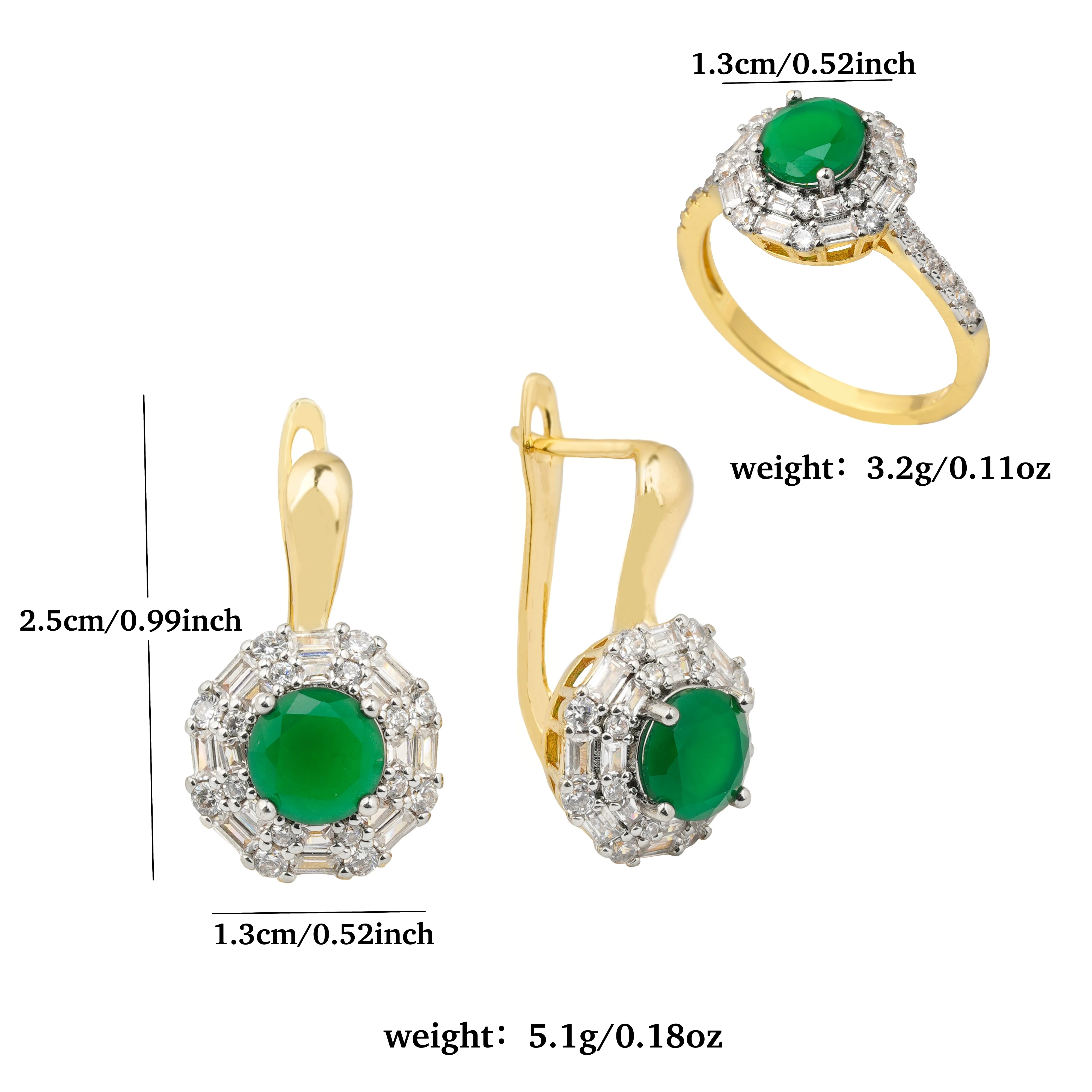 LUYIN Direct Selling Vintage Style Daisy Shape Earrings Ring Women's Jewelry Sets Copper Plated 14K 2Tone Party Wedding Gifts