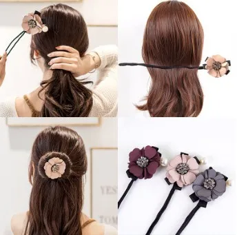 5Pcs/Lot Variable Drill Flower Twist Donut Magic Bud-Like Lazy People Hair Bun Maker Care Styling Tools Accessories HA543