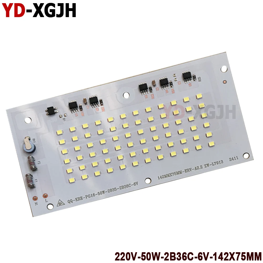 220V LED Chip Module 10-200W 6000K White SMD2835 with Smart IC Driver PCB Aluminum Plate for Outdoor Spotlight And Wall Lamps