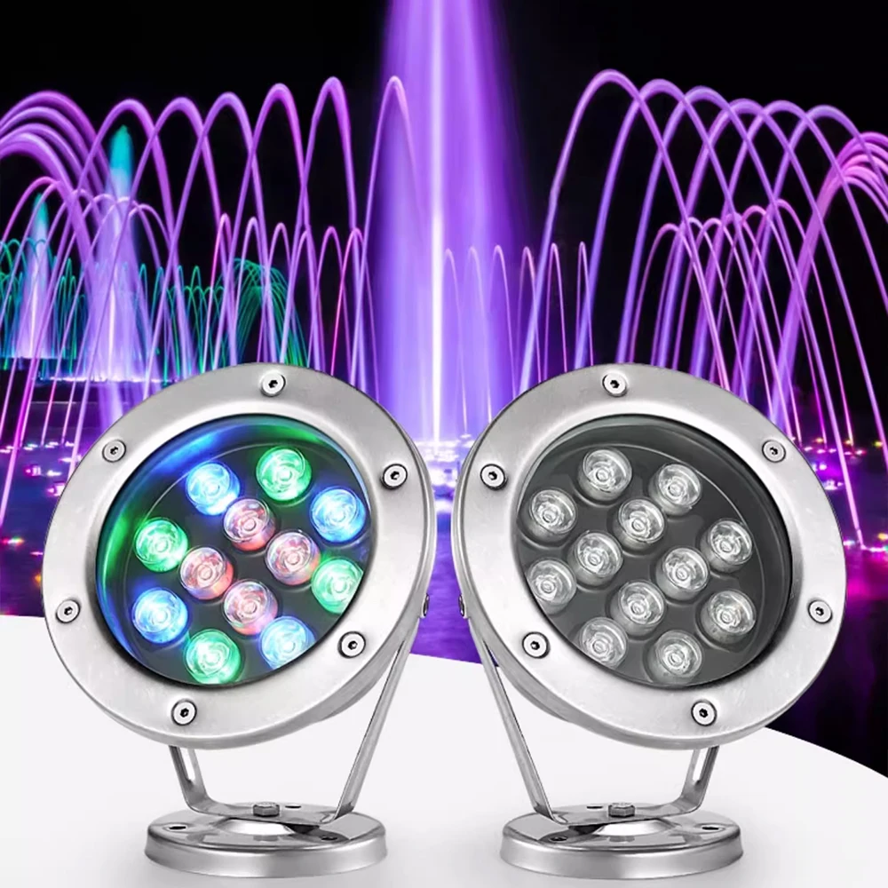 

AC/DC12V 24V 3W 6W 9W 12W 18W Red Green Blue WarmWhite IP68 LED Underwater Aquarium Pool Fish Tank RGB Spot Light Outdoor Lamp