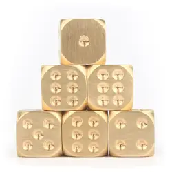 1.3cm Metal Solid Brass Dice Toy Club Bar Holiday Party Entertainment Interactive Game Accessories Home Decoration