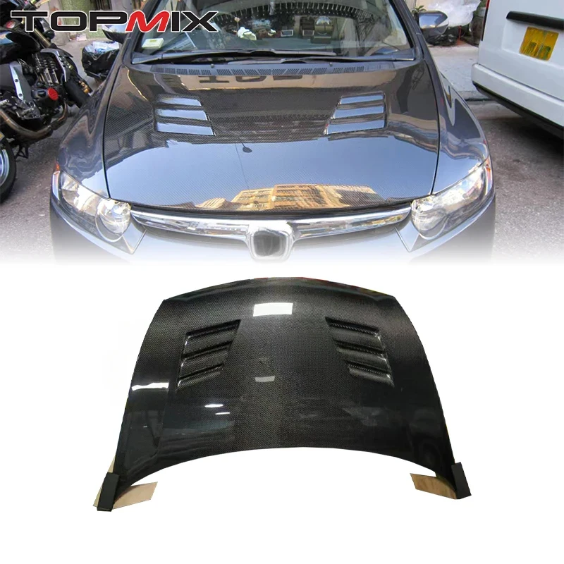 Suitable Si Coupe 2-Door FG2 / 4-Door FA1 Mu-Style Premium Carbon Fiber Engine Hood