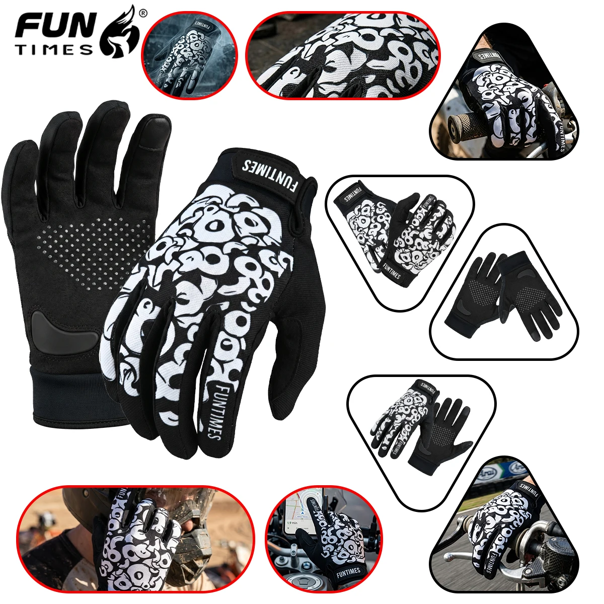 FUNTIMES New Spring and Autumn Outdoor Sports Cycling Gloves Comfortable and Versatile Universal Gloves