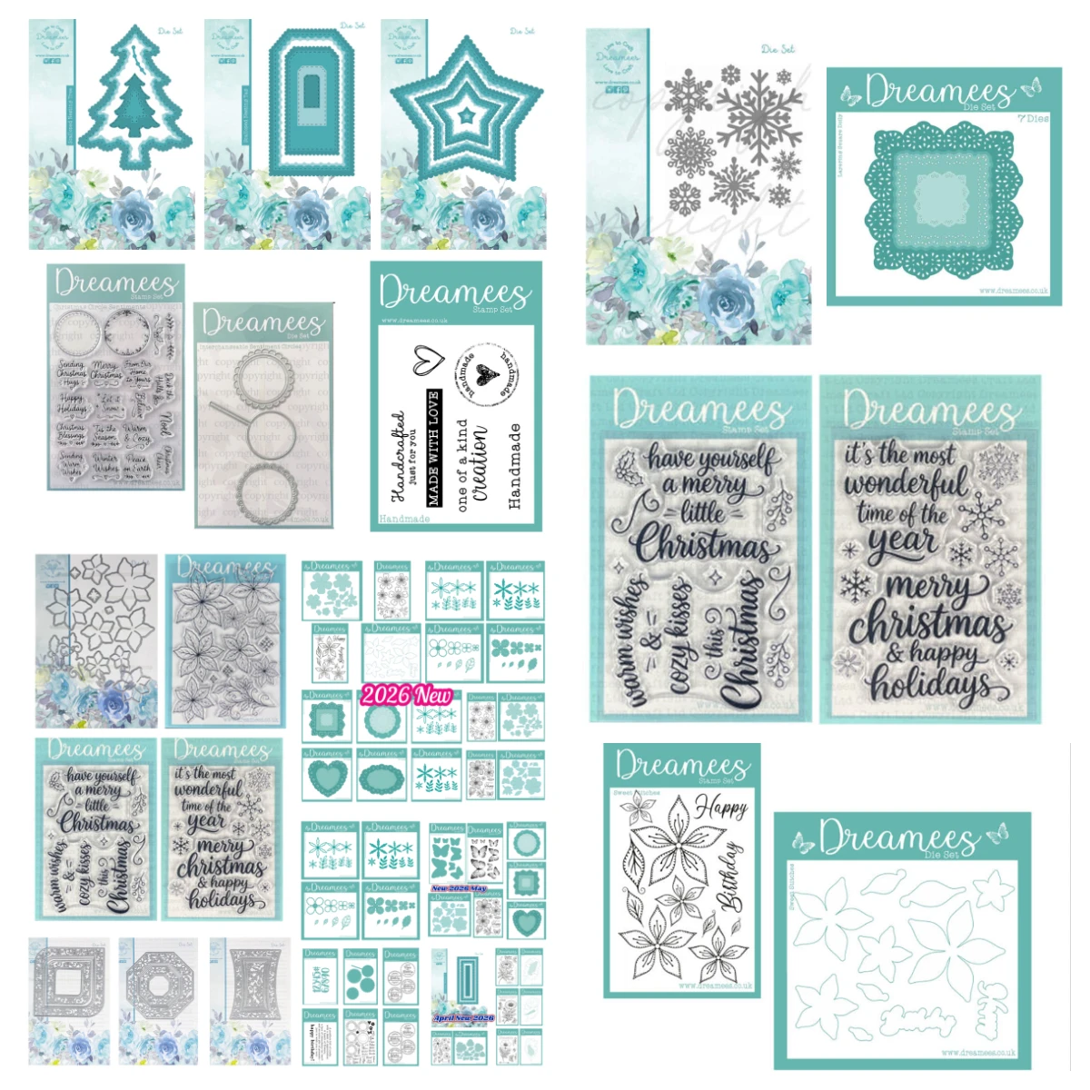 Neues Dreamees Christmas Circle Sentiments A6 Stempelset Nesting Stars Tags Bäume Metall-Stanzformen DIY Bastelzubehör Scrapbooking Deko