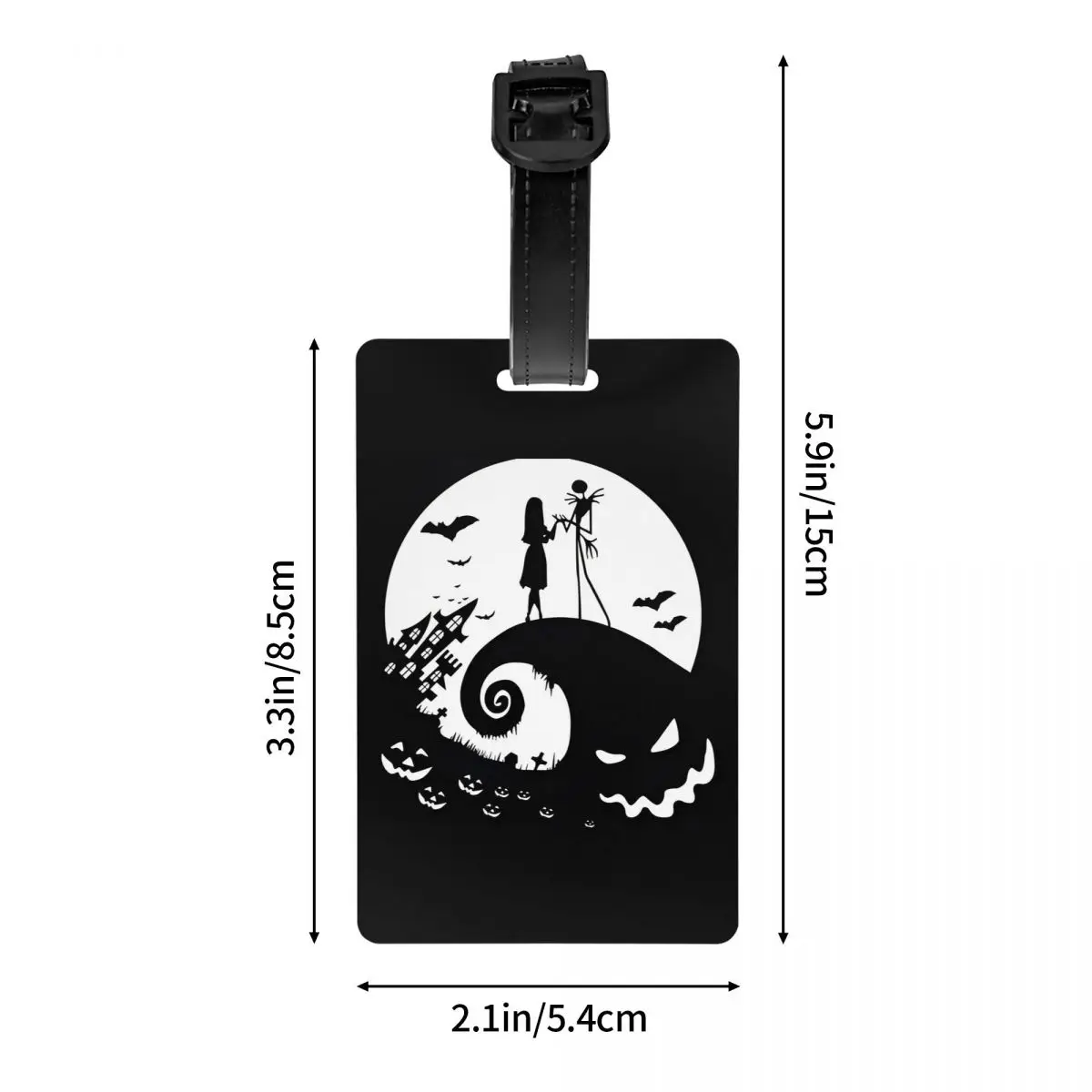 Étiquettes de bagage personnalisées Jack Skellington, étiquettes de bagage personnalisées pour cauchemar avant noël, couverture de confidentialité, nom, carte d'identité
