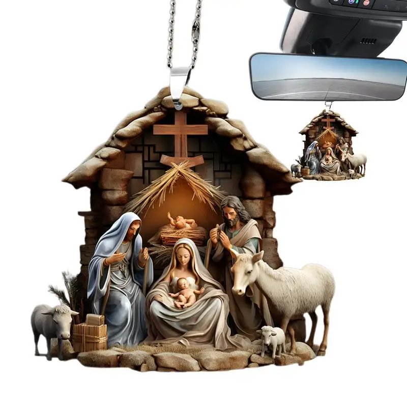 

Nativity Scene Ornaments Nativity Scene Christmas Tree Decoration Nativity Scene Car Decoration Easter Holidays Supplies